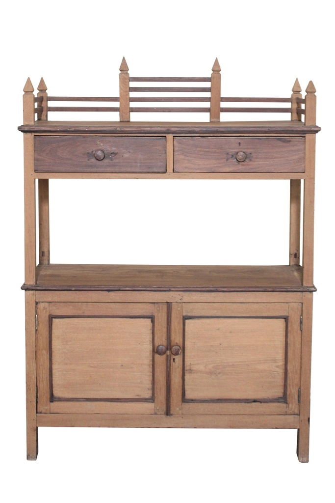 Desserte 2 tiroirs & 2 portes en teck ancien