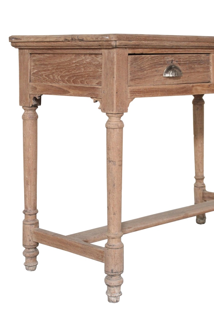 Console 2 tiroirs en teck ancien