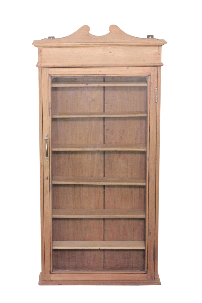 Vitrine 1 porte en teck ancien