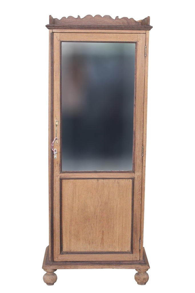 Armoire 1 porte miroir en teck ancien