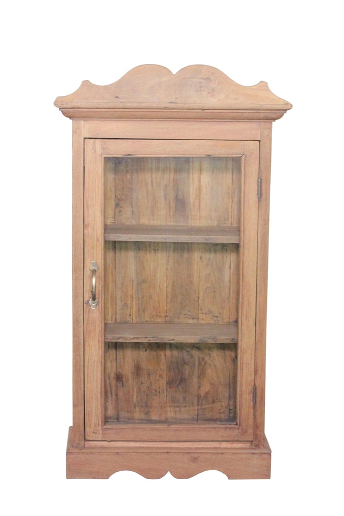 Vitrine 1 porte en teck ancien