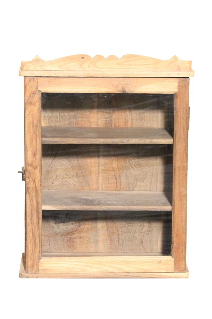 Vitrine 1 porte en teck ancien