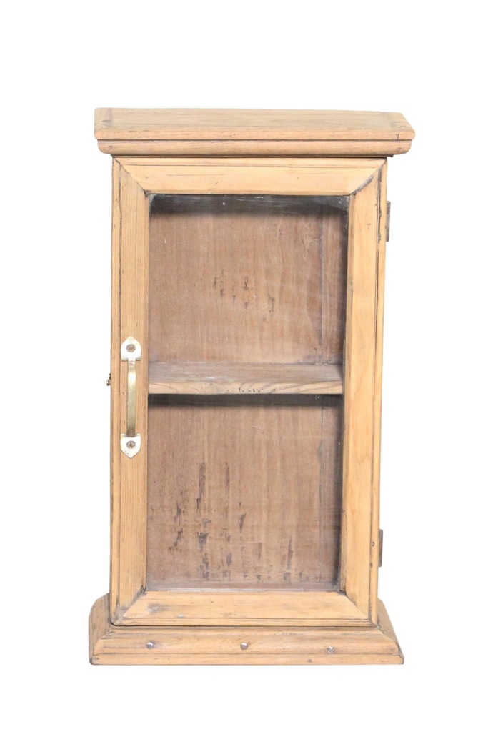 Vitrine 1 porte en teck ancien