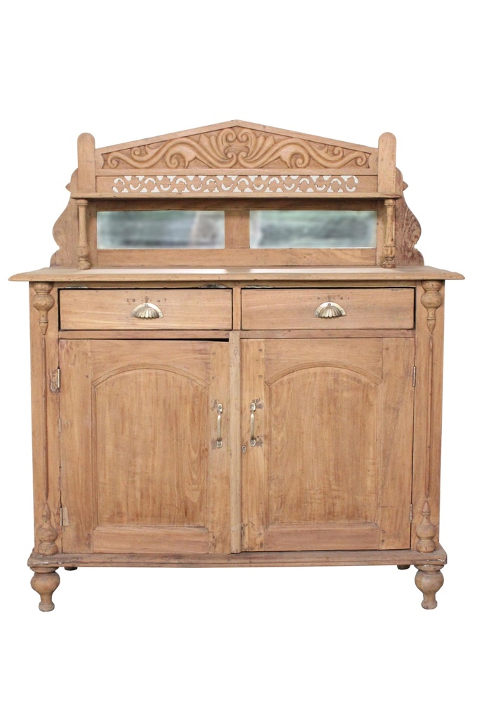 Buffet 2 tiroirs & 2 portes en teck ancien