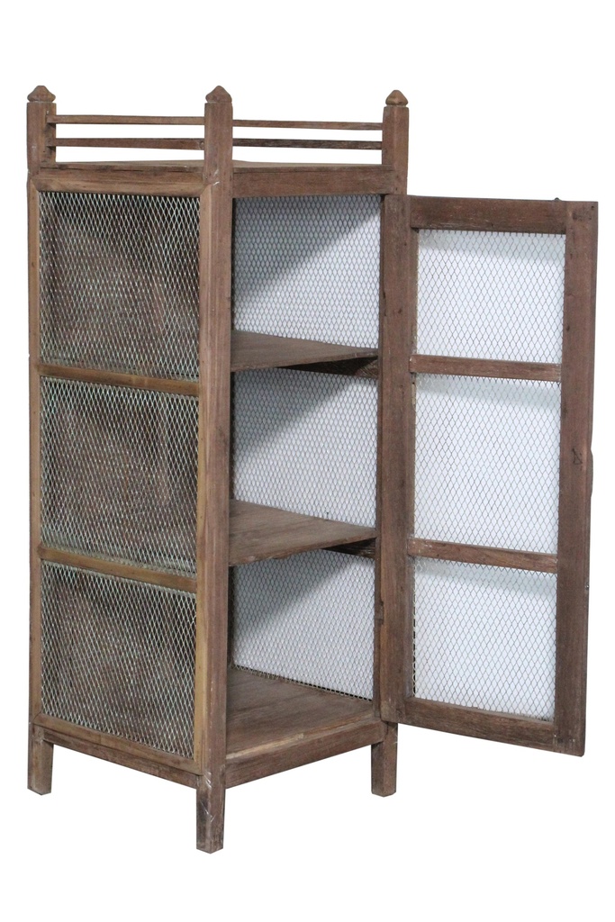 Garde-manger 1 porte en teck ancien