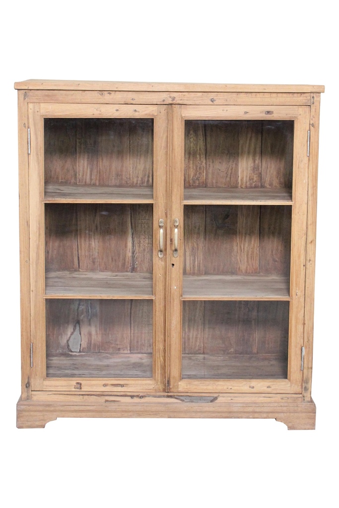 Vitrine 2 portes en teck ancien