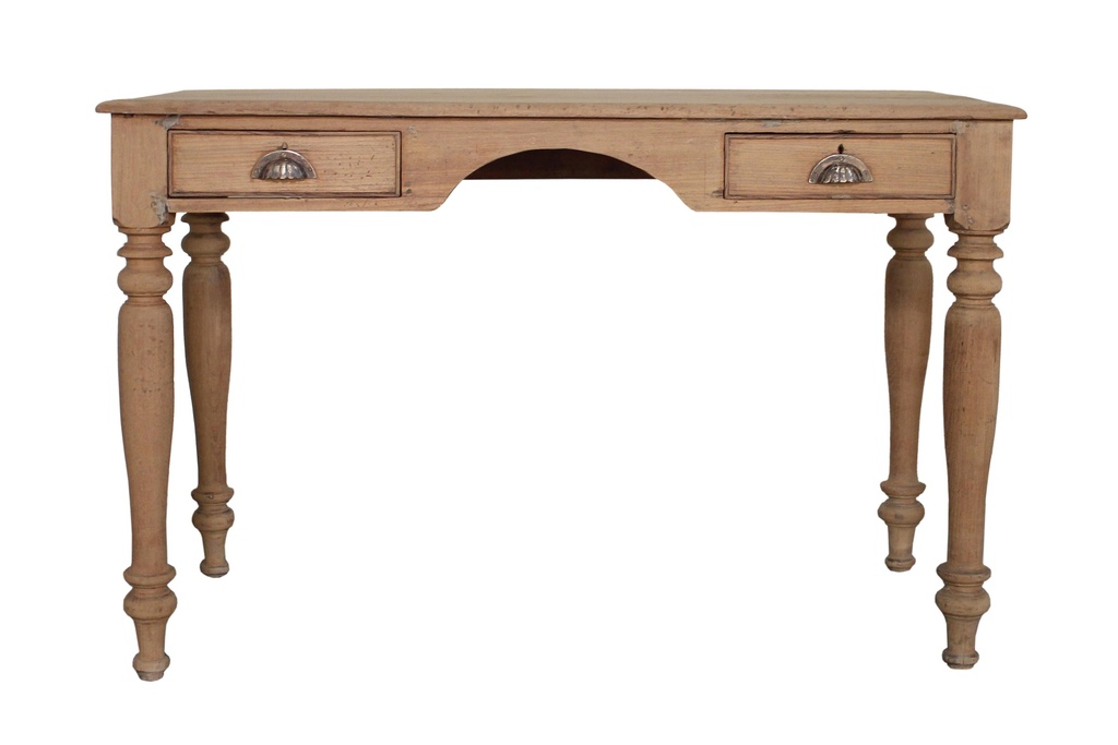 Table de bureau 2 tiroirs en teck ancien