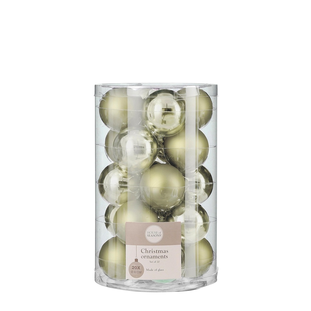 Boite Boules en verre vert 20pcs