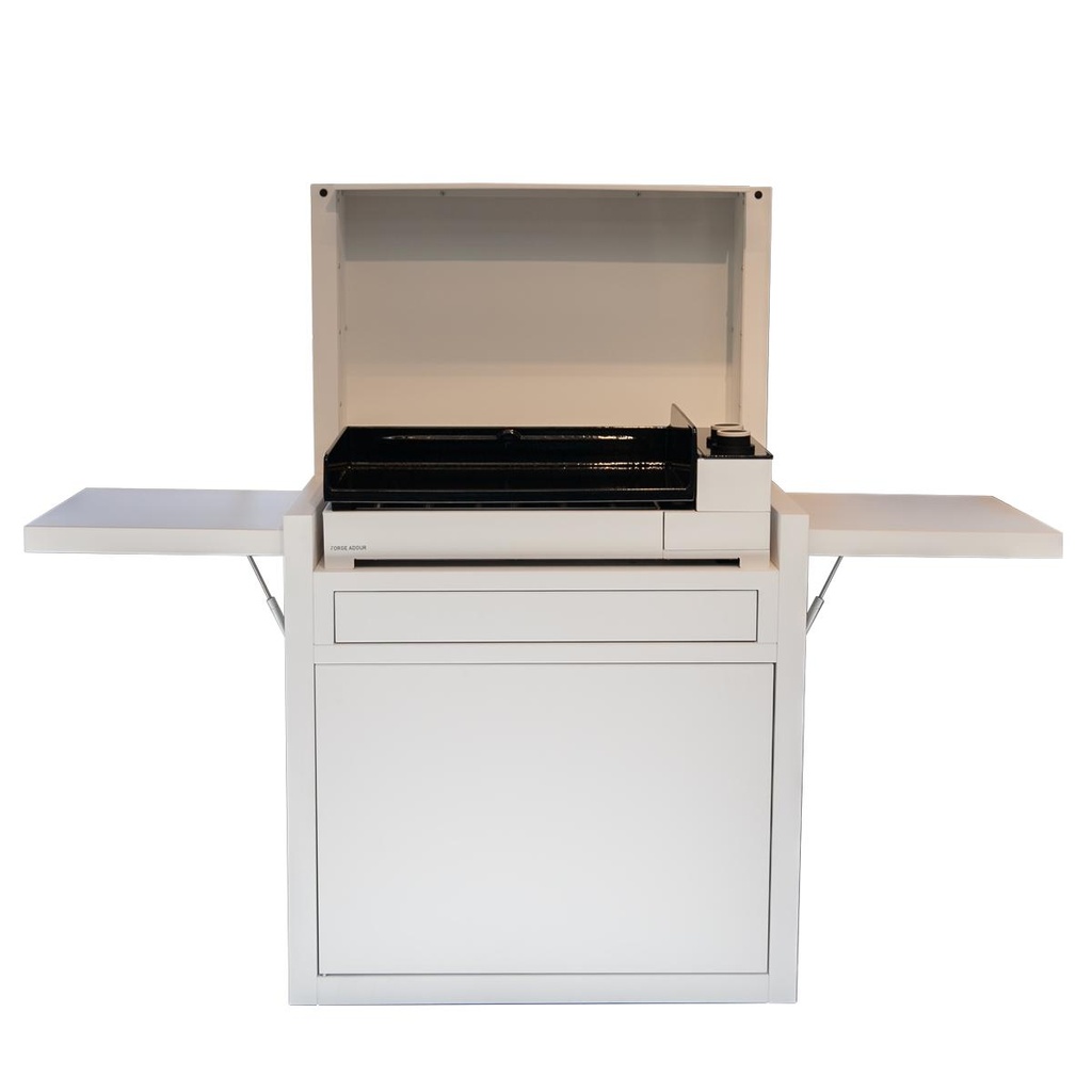 Set Table roulante + plancha PREMIUM 60 inox + capot plancha