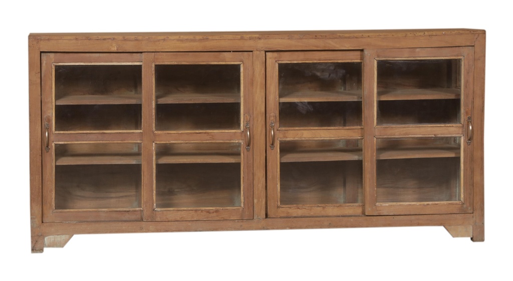 Sideboard 4 portes coulissantes en teck ancien