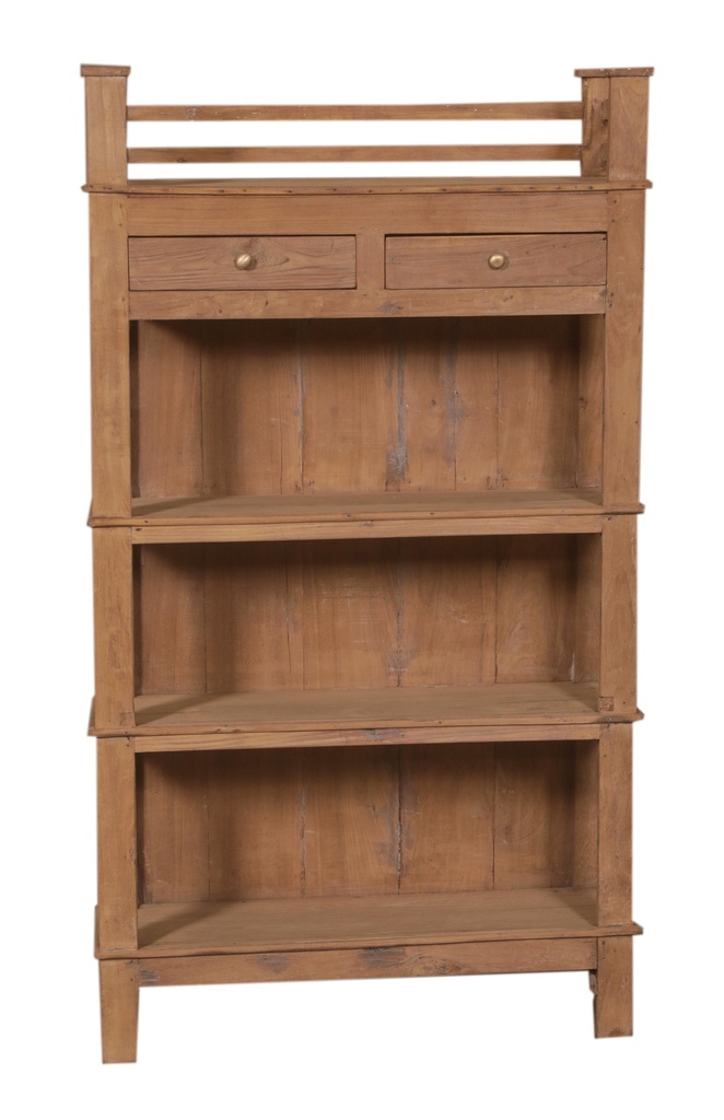 Etagère 4 plateaux & 2 tiroirs en teck ancien