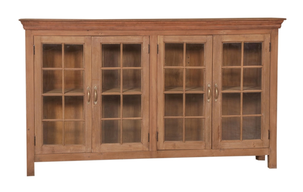 Buffet 4 portes vitrées en teck ancien