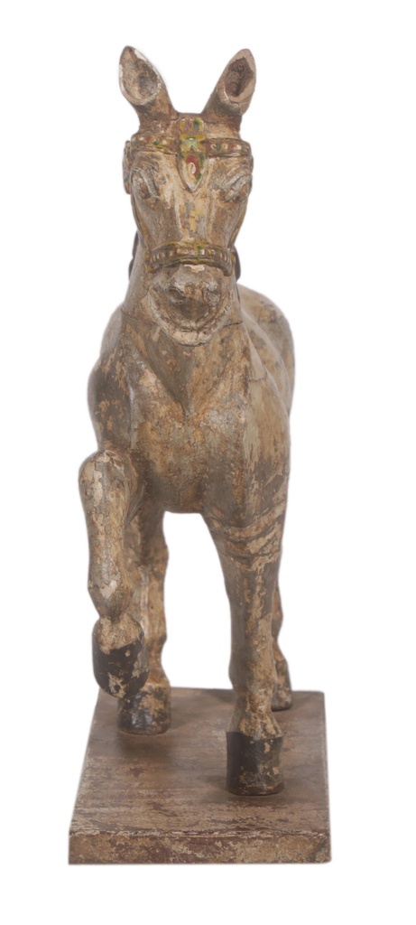 Statue Cheval en teck ancien