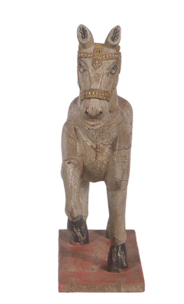 Statue Cheval en teck ancien