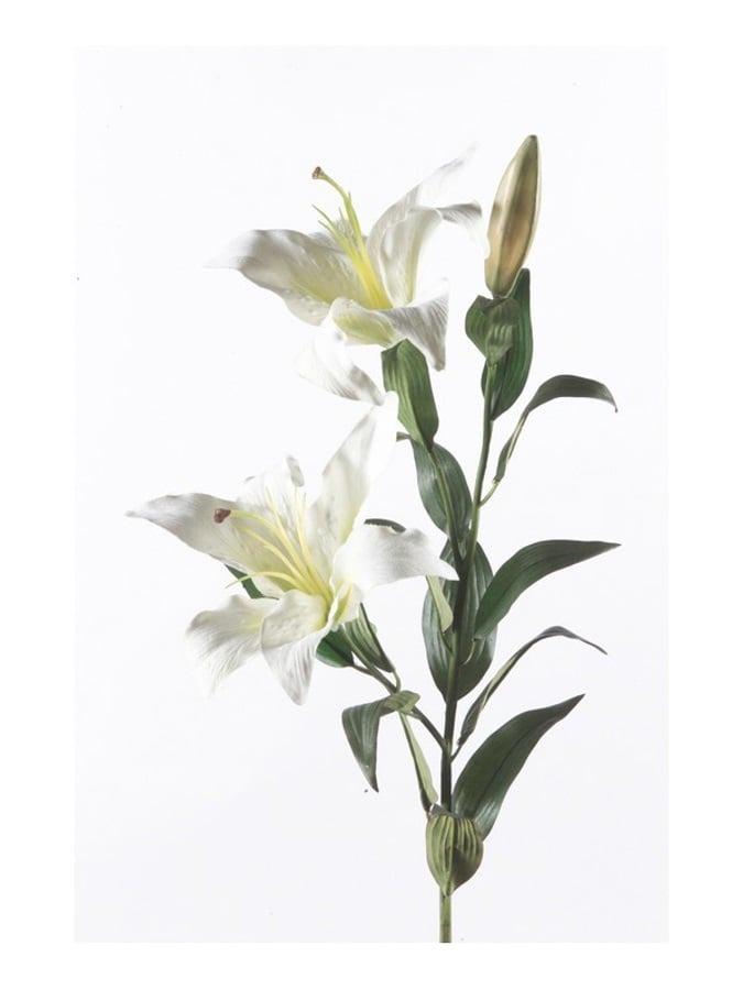 Lys 2 fleurs, 1 bouton artificiel