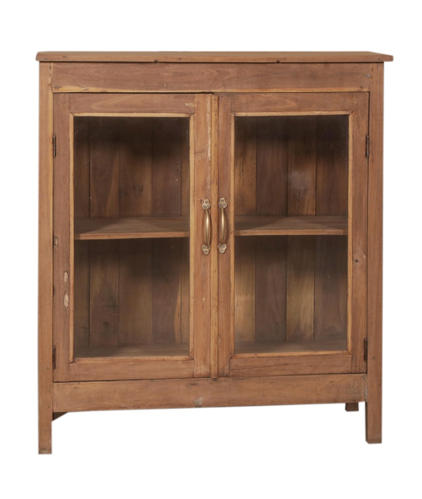 Buffet 2 portes vitrées en teck ancien