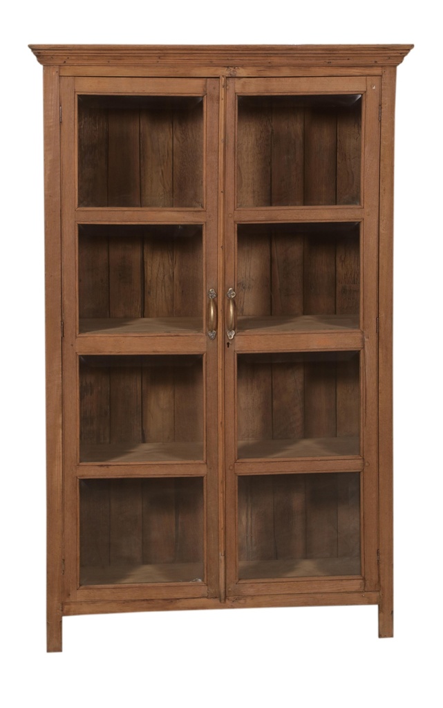 Vitrine 2 portes en teck ancien