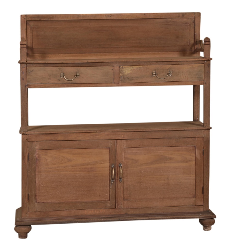 Desserte 2 tiroirs & 2 portes en teck ancien