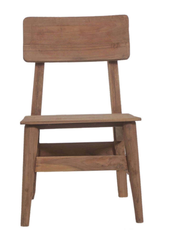 Chaise enfant colorée en teck ancien