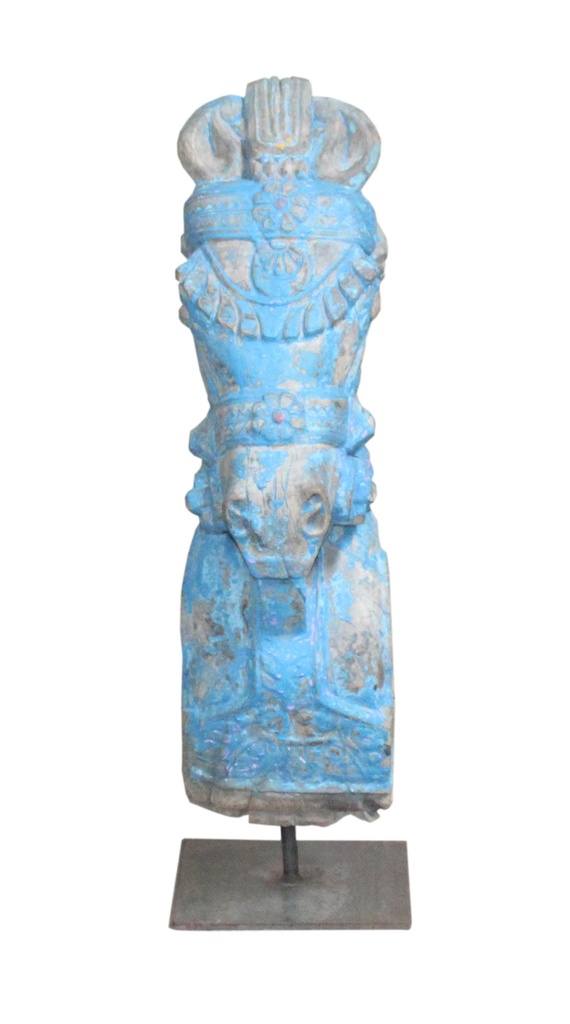 Statue Cheval sculpté en teck ancien