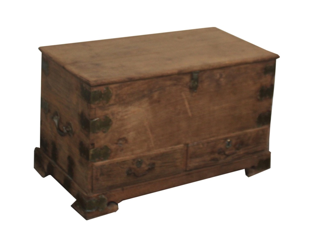 Coffre avec 2 tiroirs en teck ancien