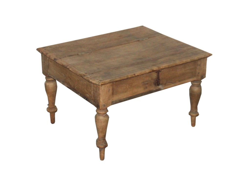 Table d'appoint coffre en teck ancien