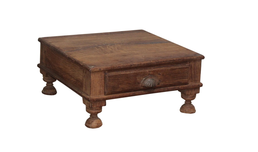 Table d'appoint 1 tiroir en teck ancien