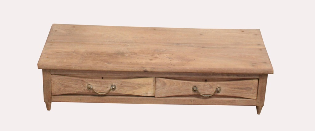 Table d'appoint avec tiroir en teck ancien