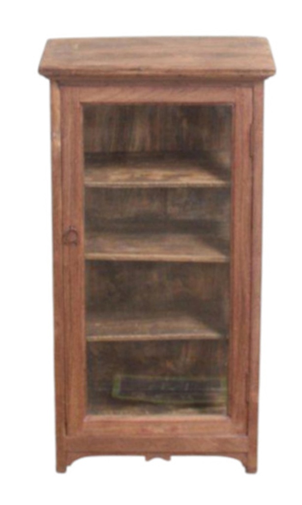 Vitrine 1 porte en teck ancien