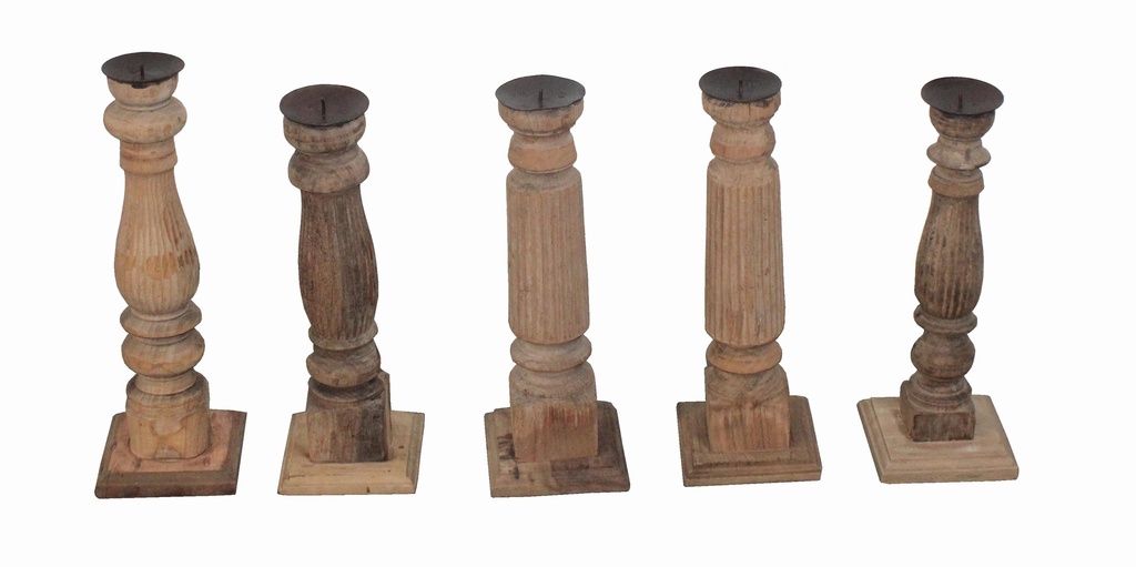 Bougeoir en teck ancien