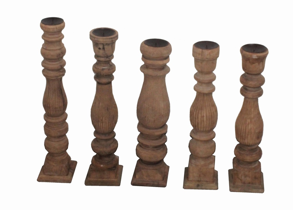 Bougeoir en teck ancien