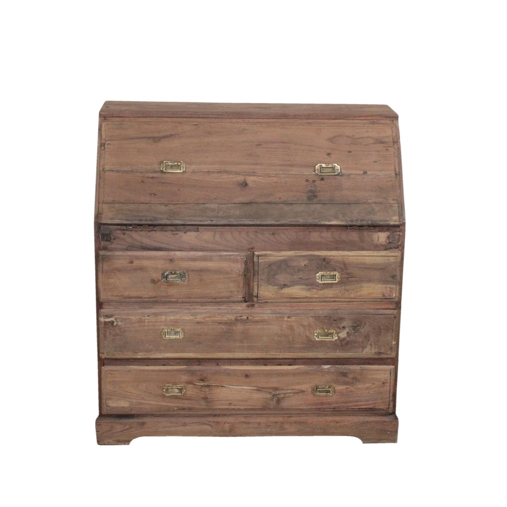 Secrétaire 4 tiroirs en teck ancien