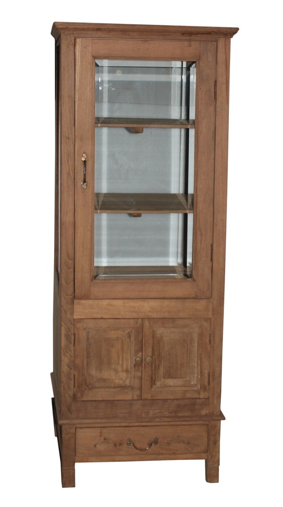 Vaisselier 1 porte et 1 tiroir en teck ancien