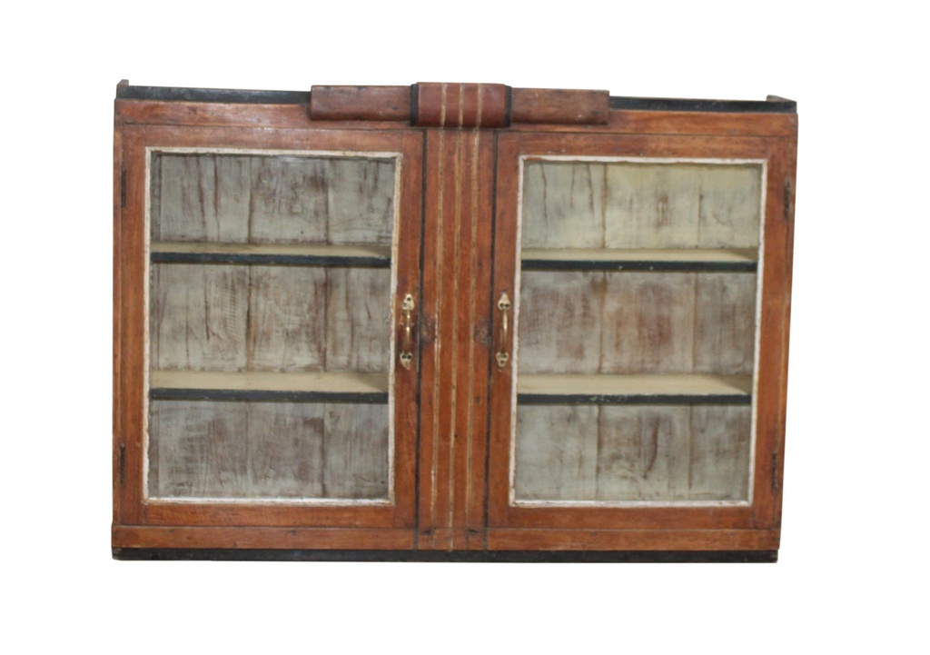 Vitrine 2 portes en teck ancien