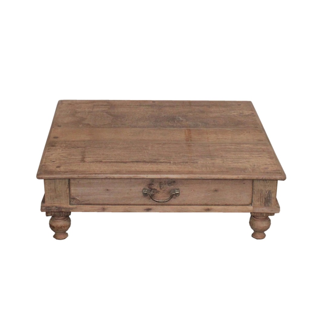 Table d'appoint avec tiroir en teck ancien