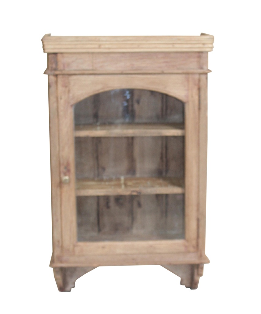 Vitrine murale 1 porte en teck ancien