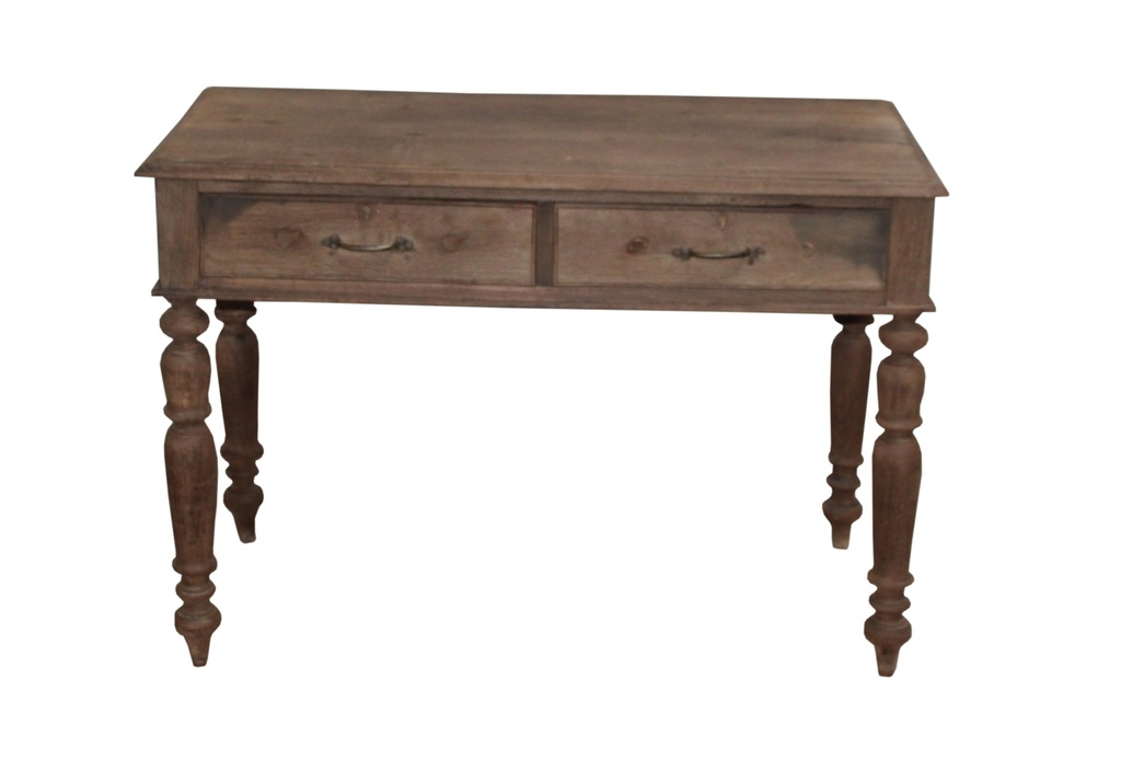 Console 2 tiroirs en teck ancien