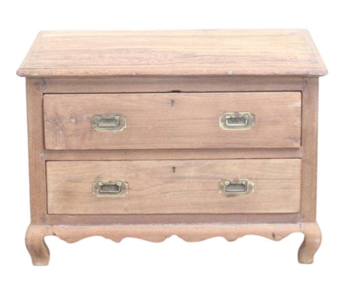 Commode 2 tiroirs en teck ancien