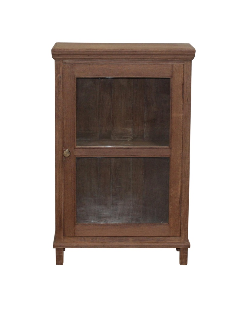 Vitrine 1 porte en teck ancien