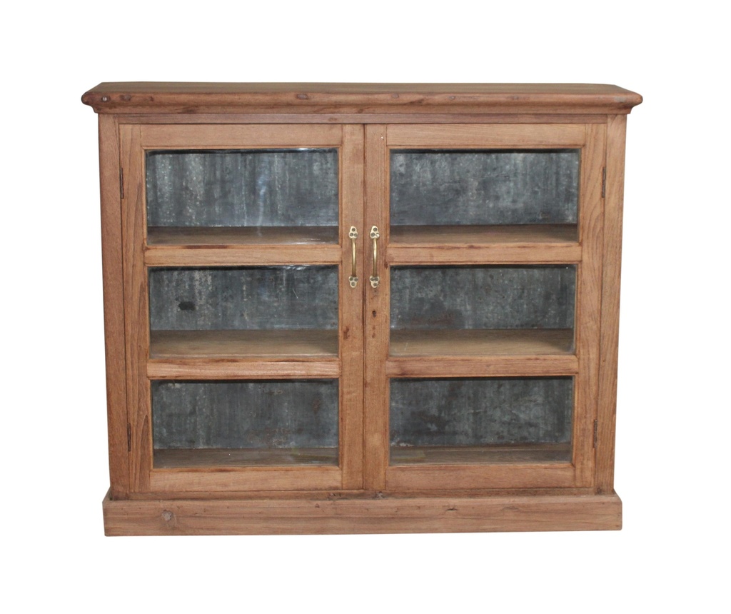 Vitrine 2 portes en teck ancien