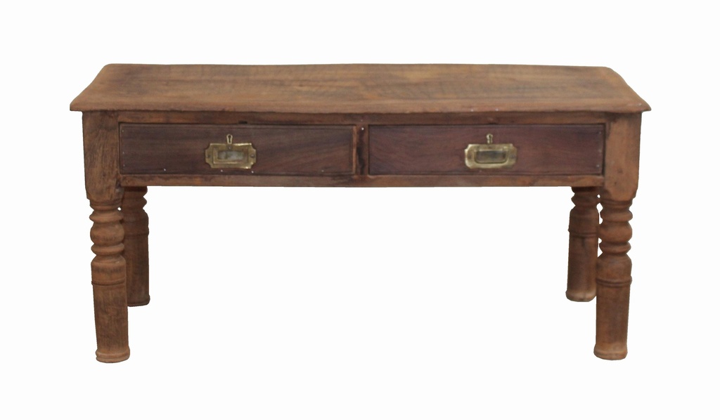 Table basse 2 tiroirs en teck ancien