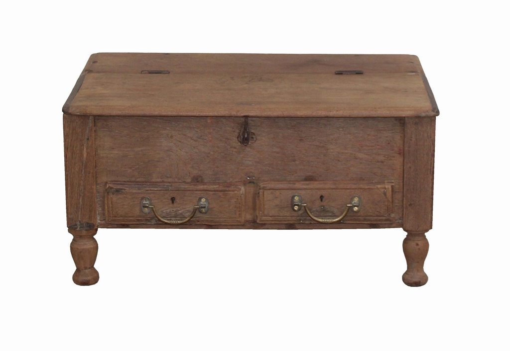 Table basse 2 tiroirs en teck ancien