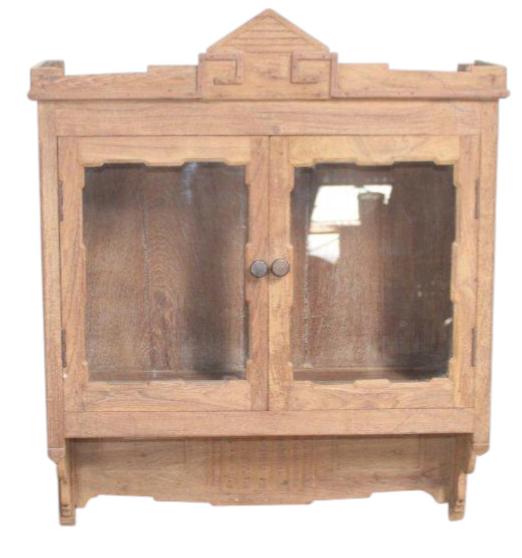 Vitrine murale 2 portes en teck ancien