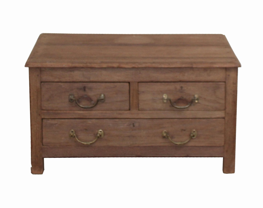 Table d'appoint 3 tiroirs en teck ancien