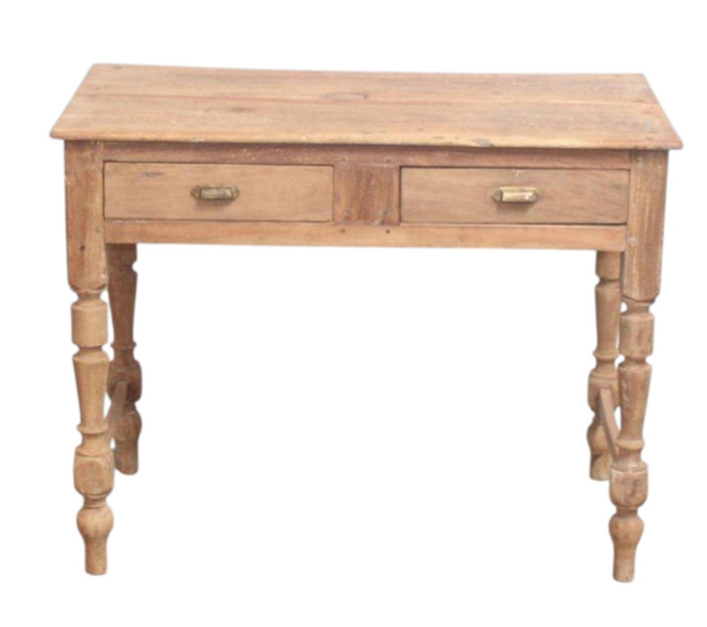 Console 2 tiroirs en teck ancien