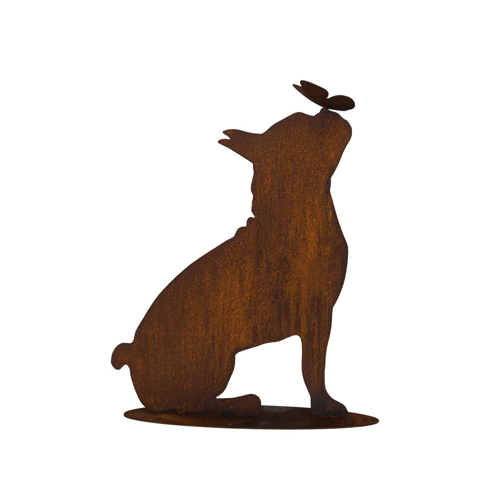 Bouledogue français avec un papillon sur le nez