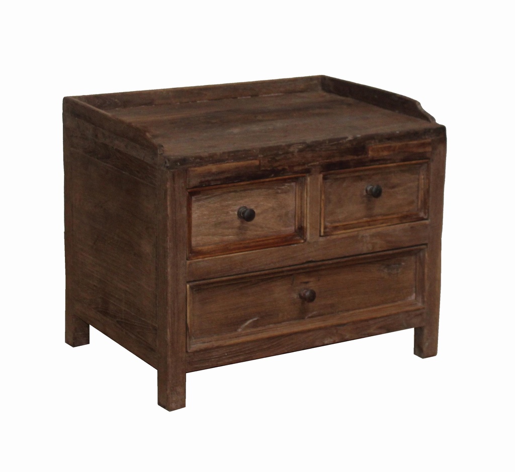 Chevet 3 tiroirs en teck ancien