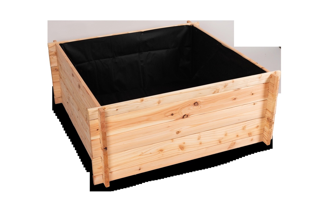 Potager de jardin avec feutre mélèze brut