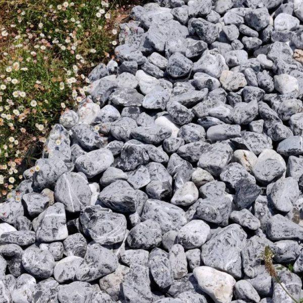 Galet Marbre Noir Zébré 40/60 Sac Filet 20 Kg