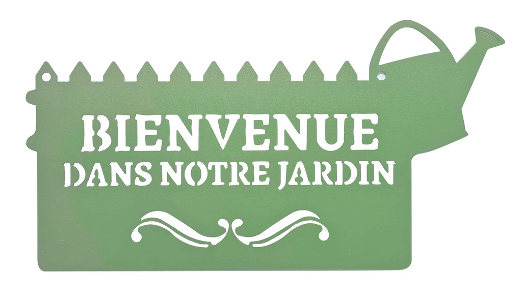 Pancarte décorative métal Bienvenue 31 x 16,5 cm